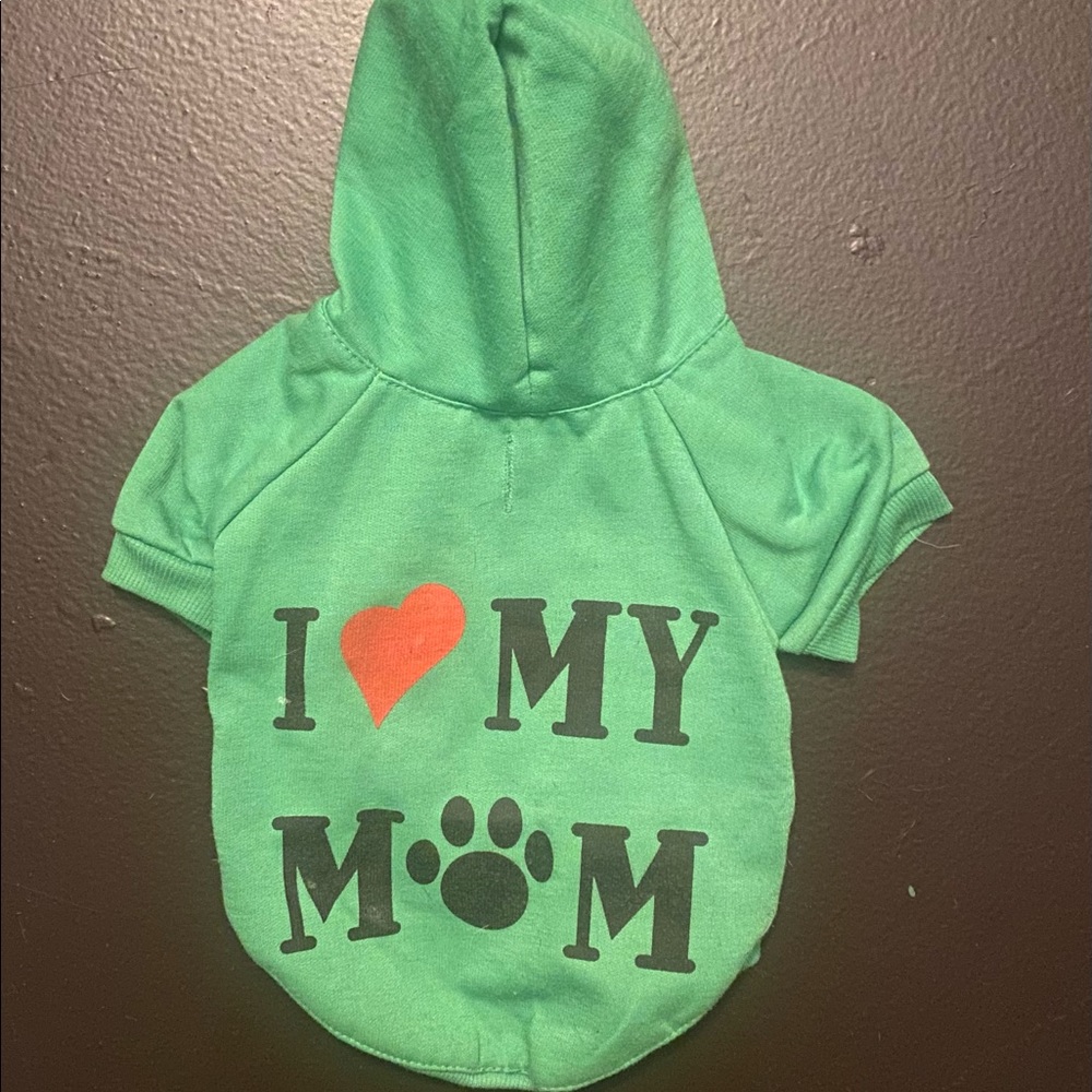 M Drooling Dog “I ❤️ My Mom” Pet Dog Hoodie Sweatshirt Sweater Excellent Cond
